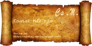 Csatai Mária névjegykártya