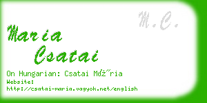 maria csatai business card